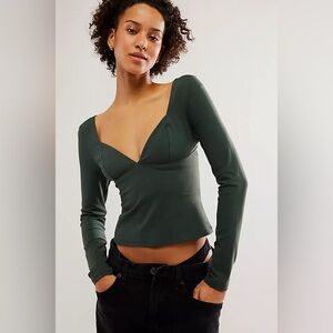 Free People Duo Corset Long-Sleeve Cami